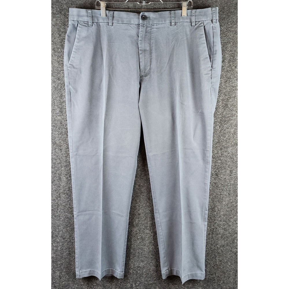 Izod Pants Mens 44x32 Chino Gray Stretch EUC
